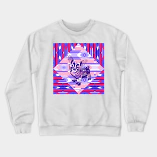 cute corgi dog in ecopop trendy pattern in totonac series Crewneck Sweatshirt